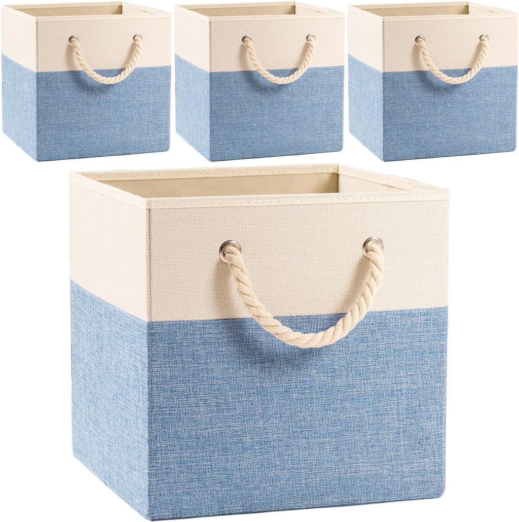 Linen Cube Storage Bins 4 Pack