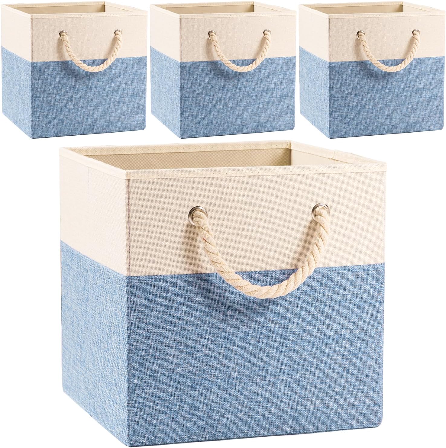 Linen Cube Storage Bins 4 Pack
