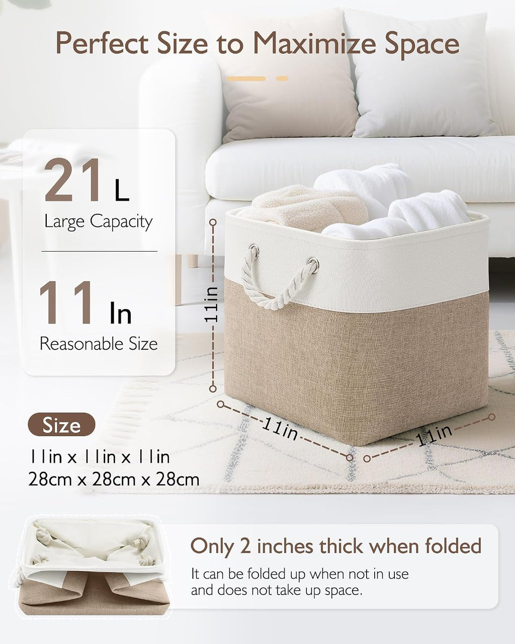 Fabric Cube Storage Bins 6 Pack