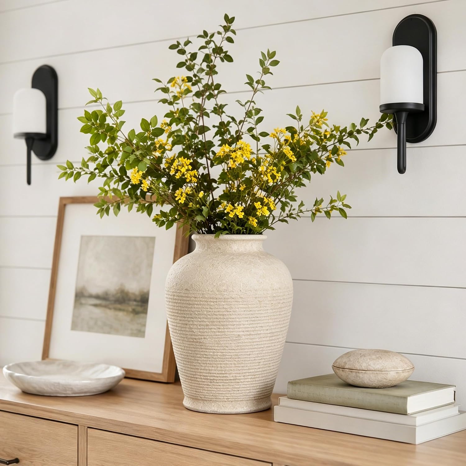 Beige Vintage Bottle Ceramic Vase
