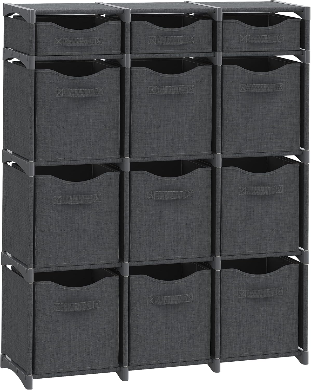 12 Cube Storage Organizer Dark Grey