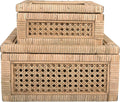 Glass Top Rattan Wood Display Boxes