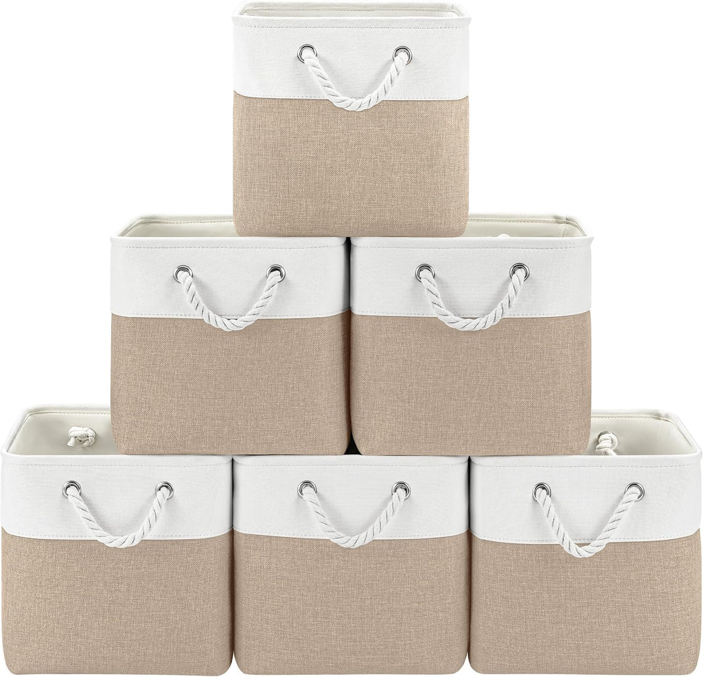 Fabric Cube Storage Bins 6 Pack