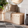 Rattan Lift-Top Storage Chest Bench